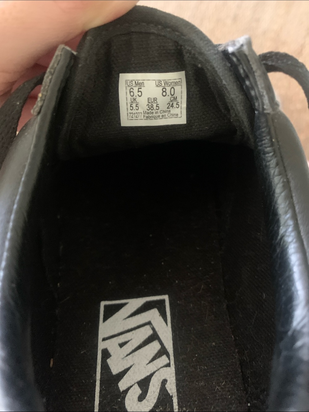 Vans Old Skool Leather Sneakers - Black & White - Picture 4 of 7